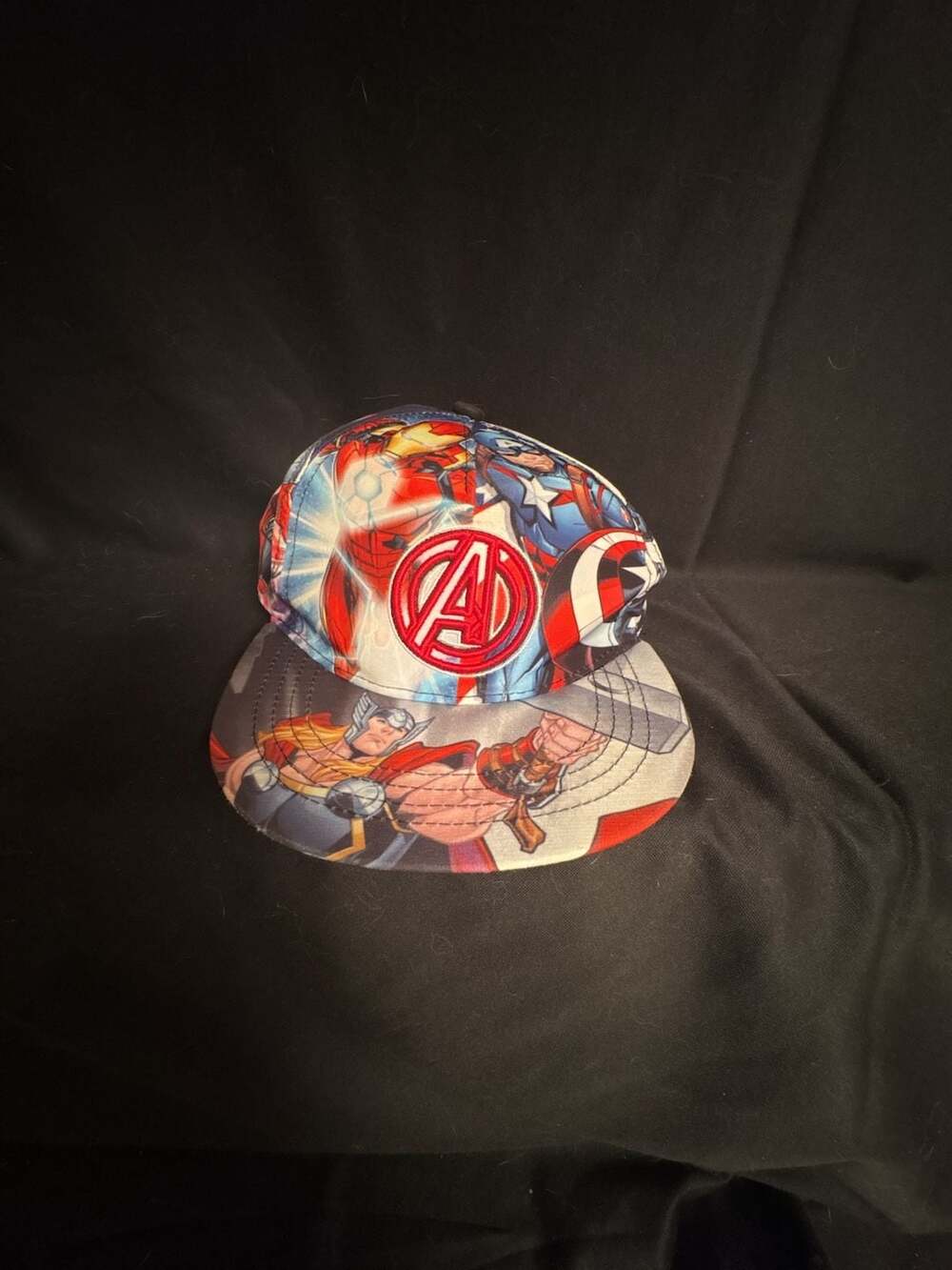 Marvel Avengers Character All-Over Print Flat Bill Snapback Hat